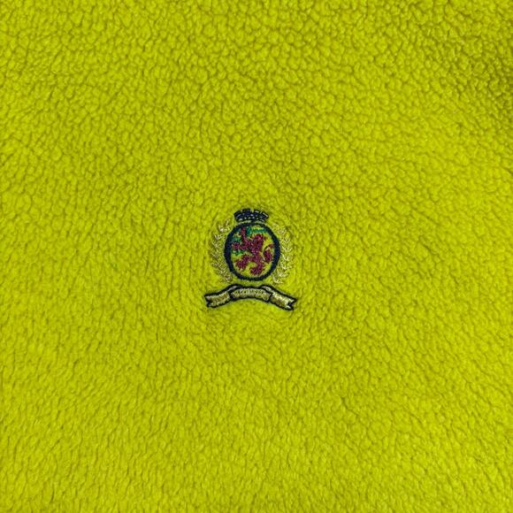 Vintage Tommy Hilfiger 1/4 Zip Men's Medium Yellow Fleece Pullover - Picture 2 of 6